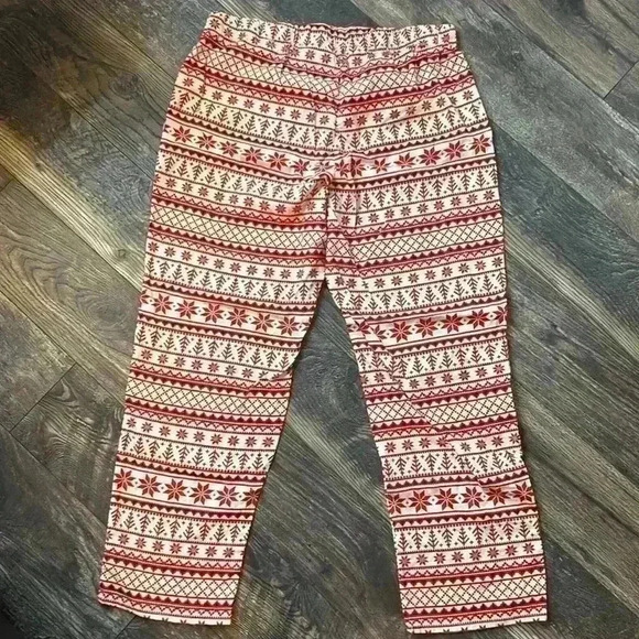 Holiday Home PJ Pants XL Snowflake Red - Picture 4 of 4